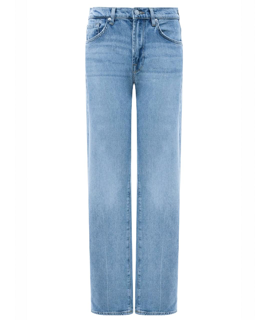 7 FOR ALL MANKIND Голубые хлопковые прямые джинсы, фото 1