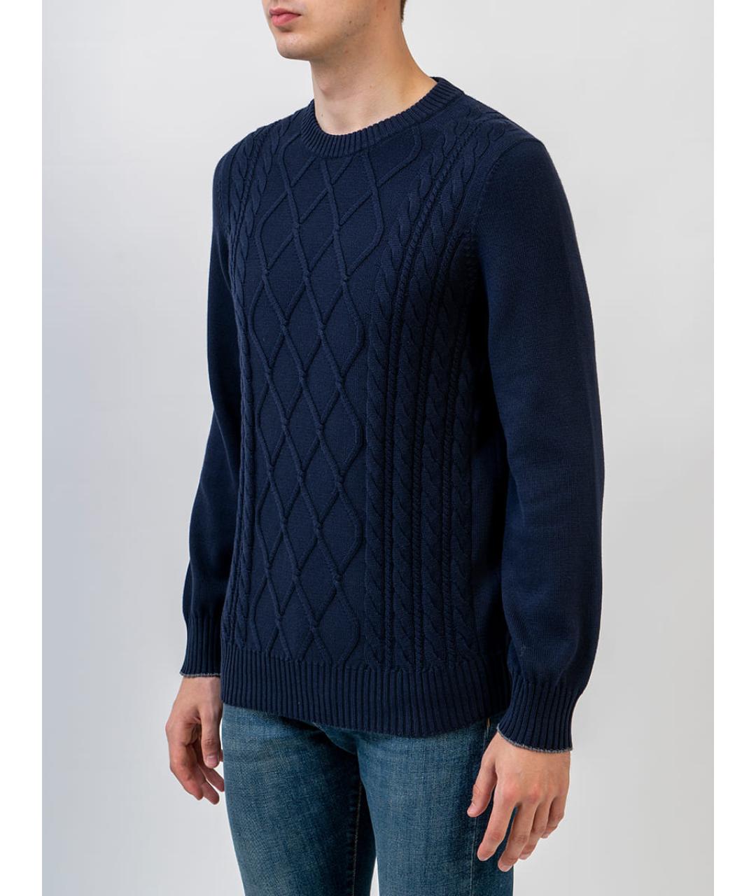BRUNELLO CUCINELLI Синий хлопковый джемпер / свитер, фото 3