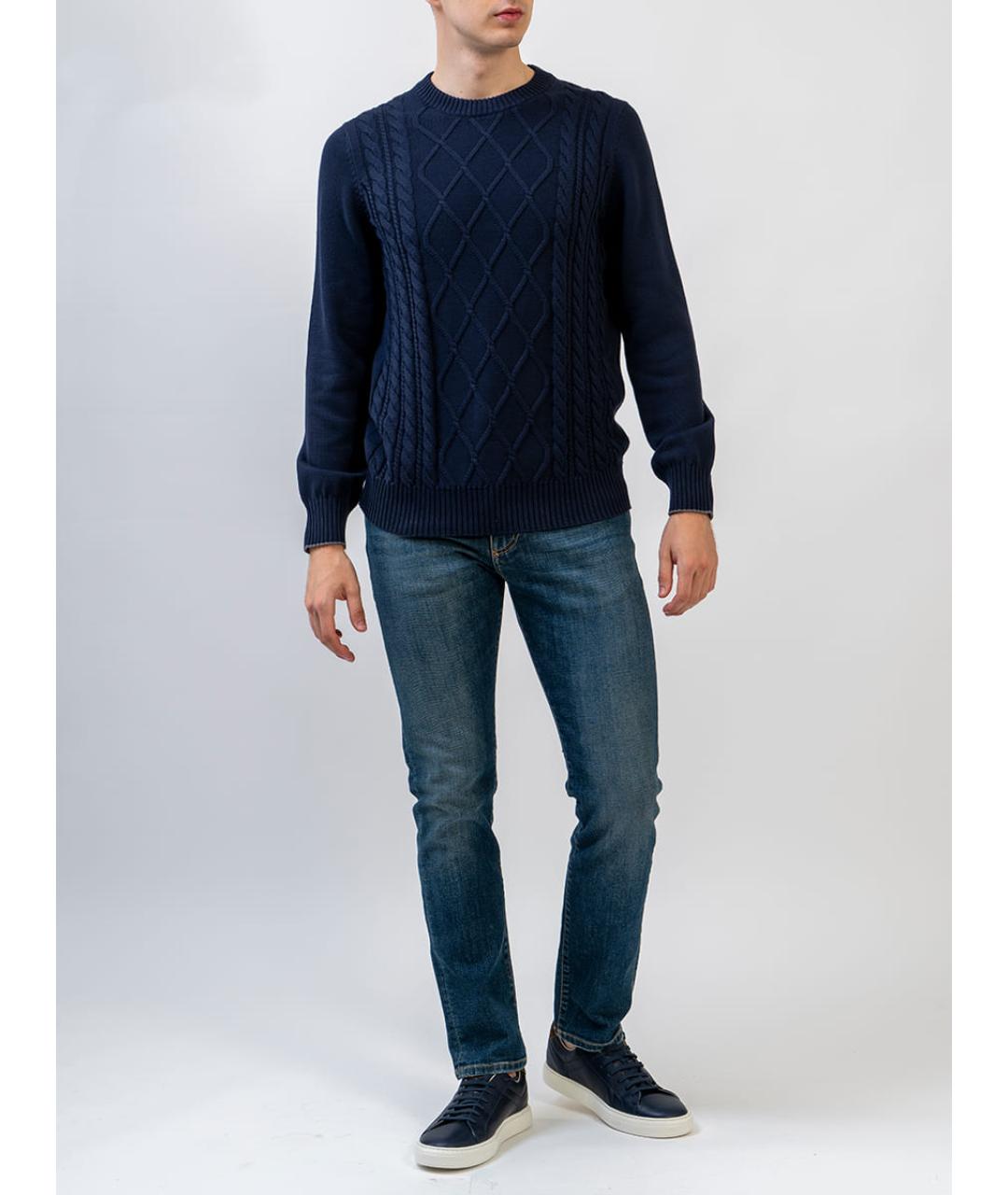 BRUNELLO CUCINELLI Синий хлопковый джемпер / свитер, фото 5