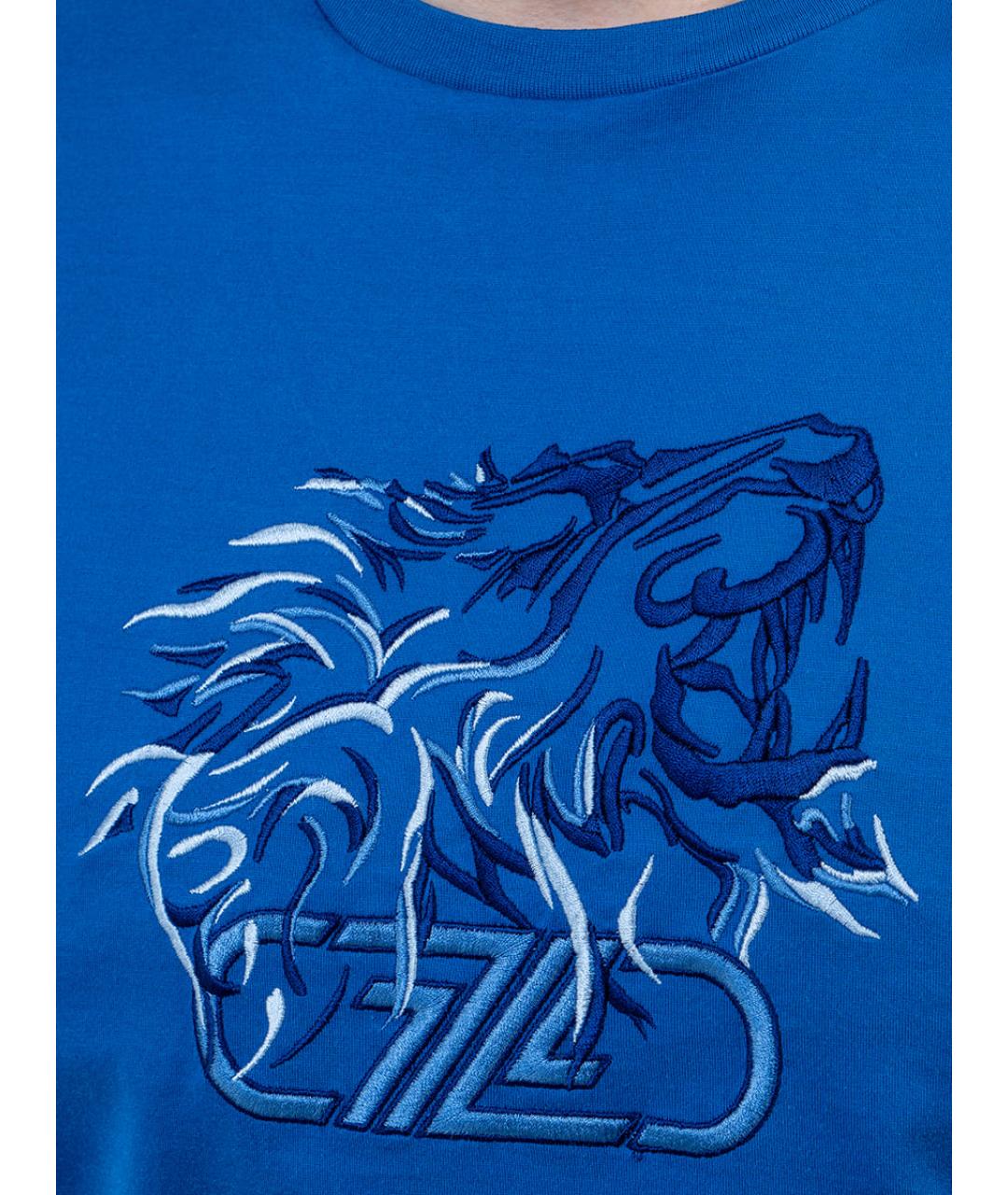 ZILLI Синяя хлопковая футболка, фото 4