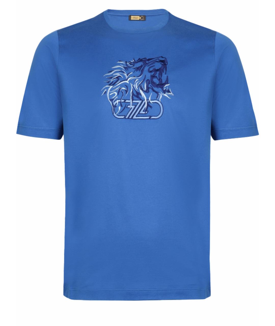 ZILLI Синяя хлопковая футболка, фото 1