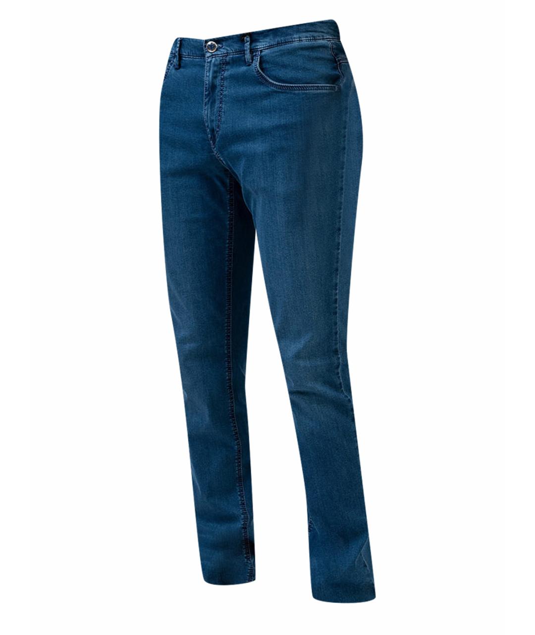 ZILLI Синие хлопковые прямые джинсы, фото 1