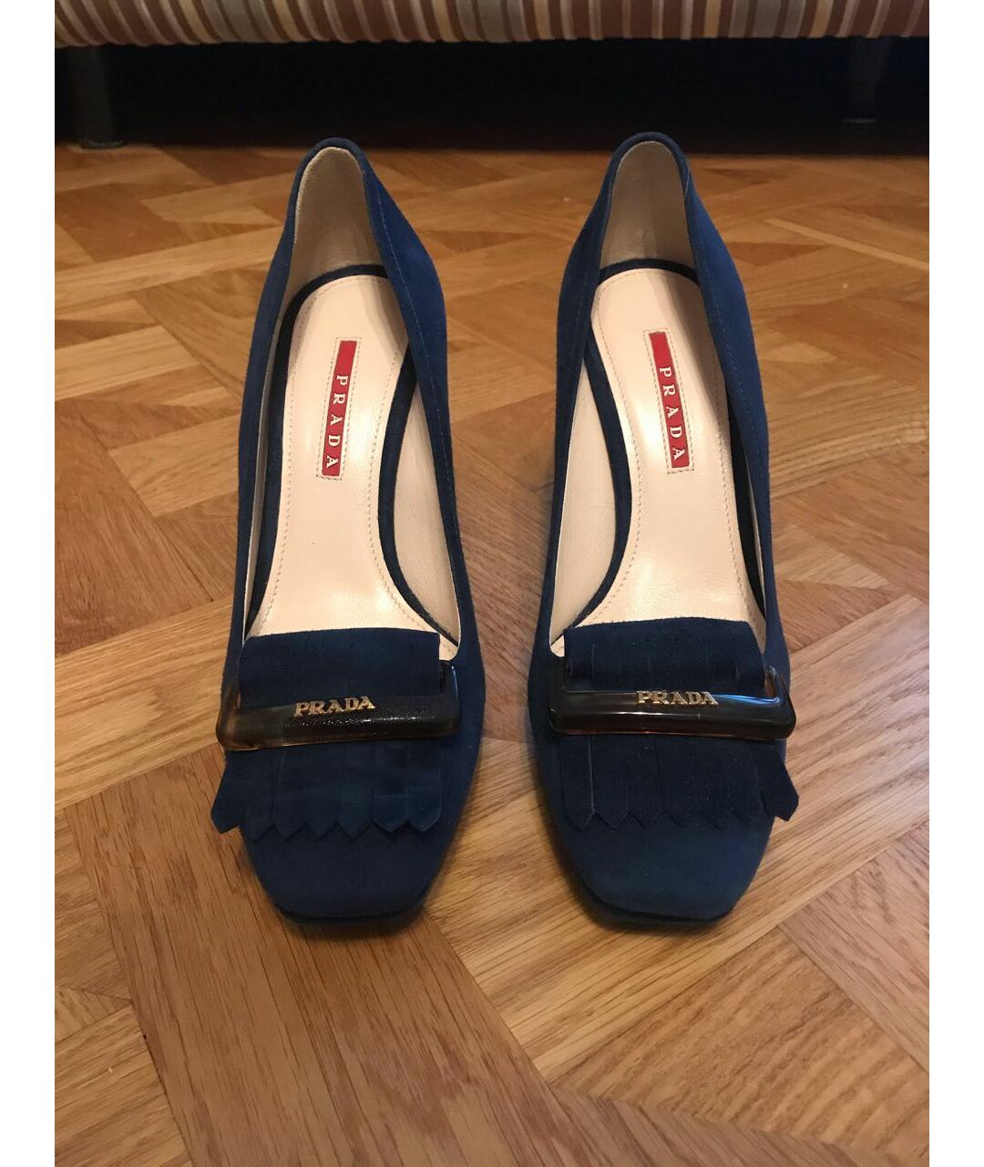 PRADA Темно-синие замшевые туфли, фото 2