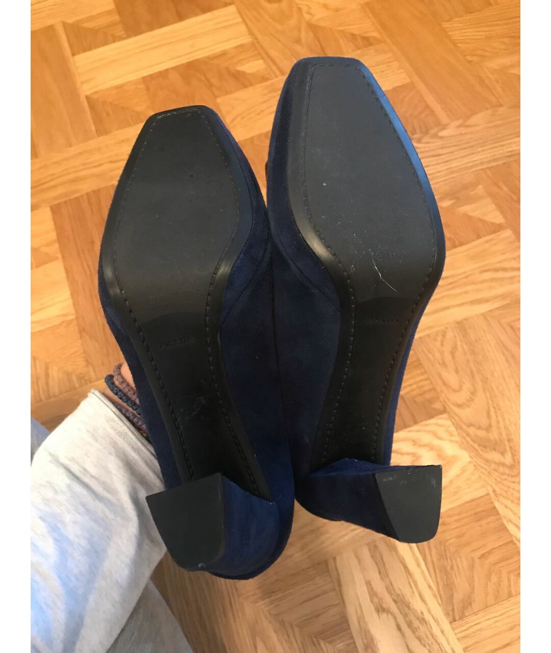 PRADA Темно-синие замшевые туфли, фото 5