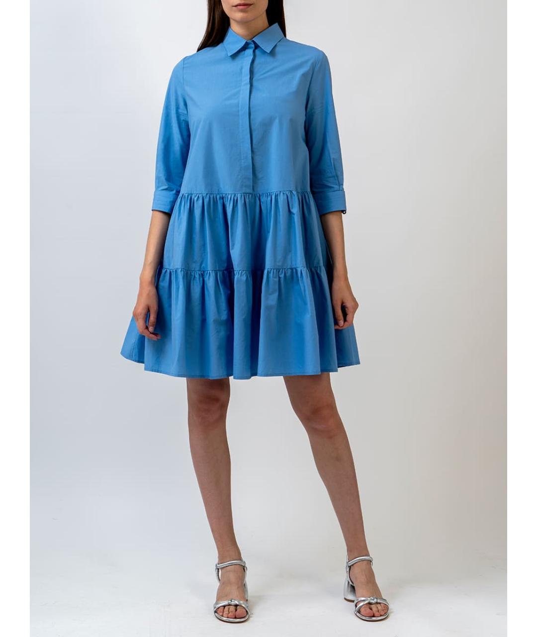 FABIANA FILIPPI Голубое хлопковое повседневное платье, фото 5