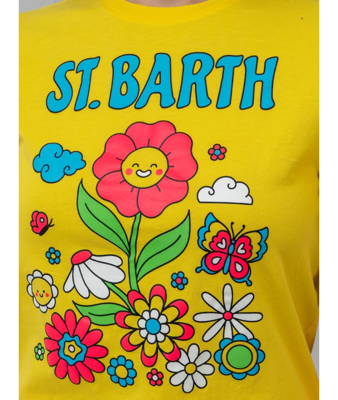 MC2 SAINT BARTH Желтая хлопковая футболка, фото 4