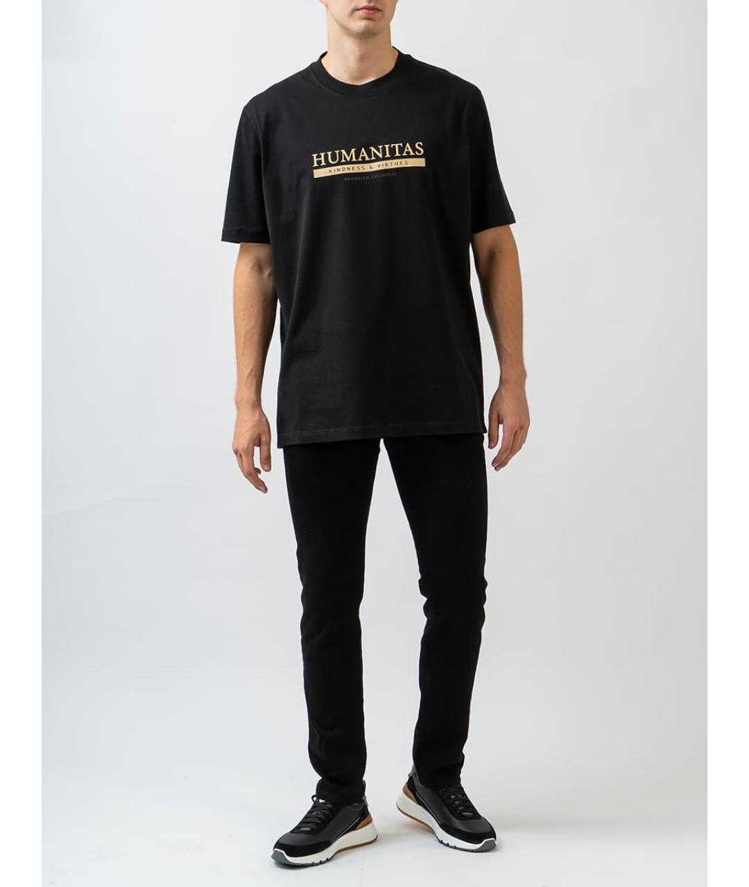 BRUNELLO CUCINELLI Черная хлопковая футболка, фото 5