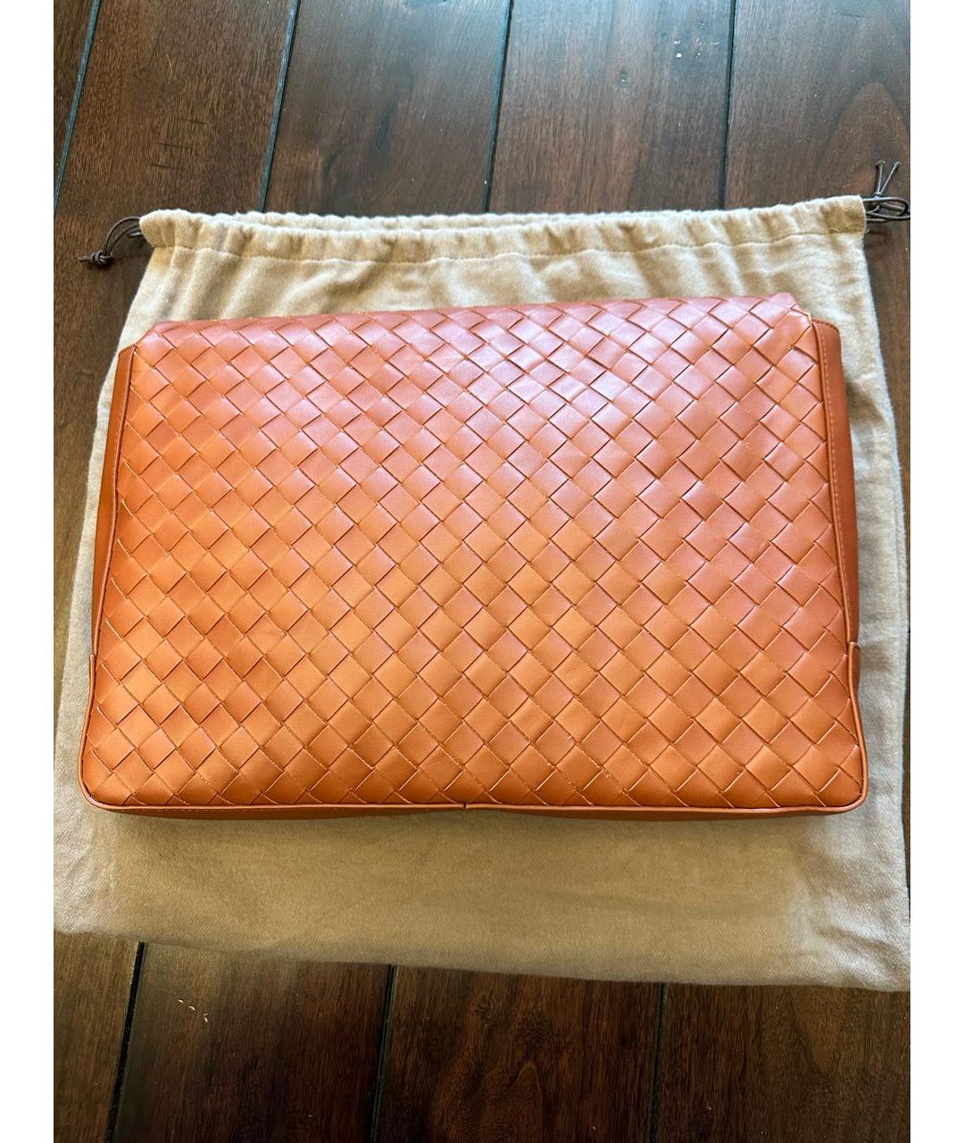 BOTTEGA VENETA Оранжевая кожаная сумка на плечо, фото 6