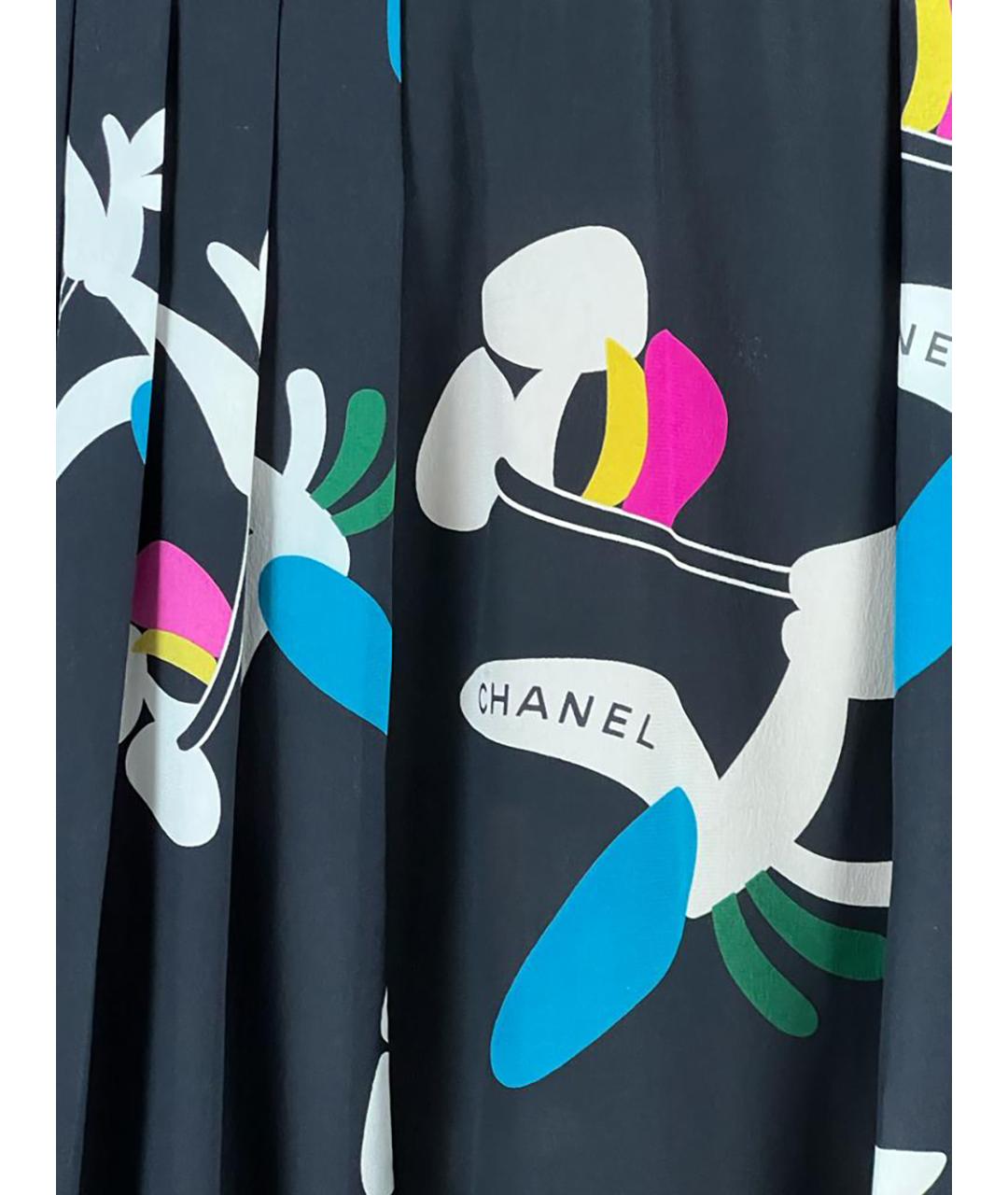CHANEL Черная шелковая юбка миди, фото 5