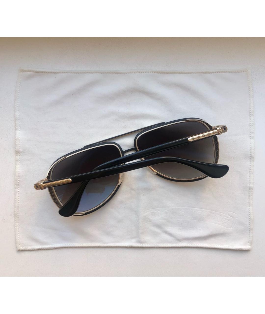 CHROME HEARTS Черные металлические солнцезащитные очки, фото 2