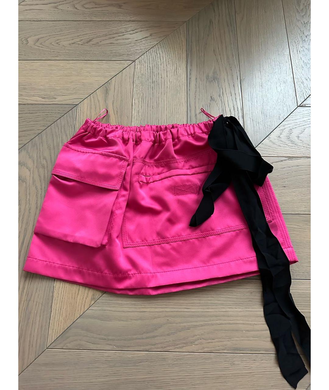NO. 21 Розовая полиэстеровая юбка мини, фото 5