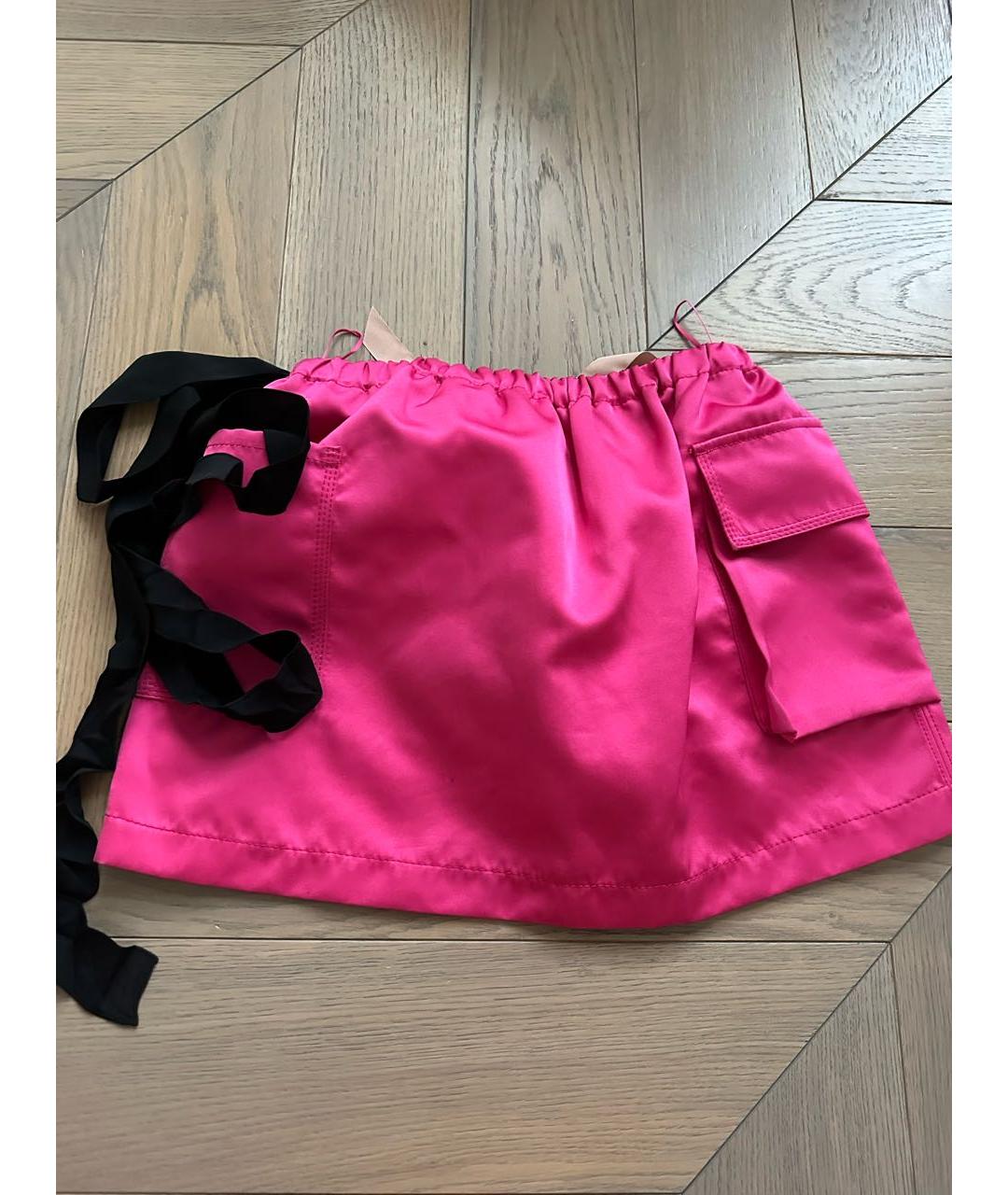 NO. 21 Розовая полиэстеровая юбка мини, фото 2