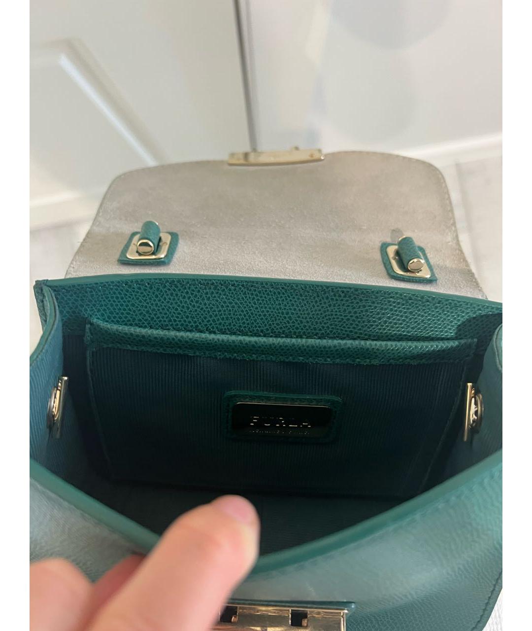 FURLA Зеленая кожаная сумка тоут, фото 4