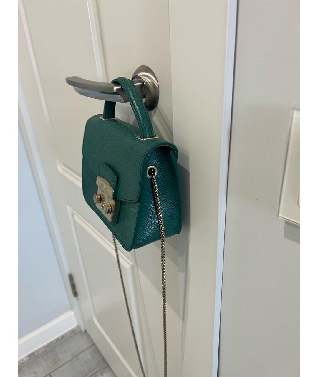 FURLA Зеленая кожаная сумка тоут, фото 2