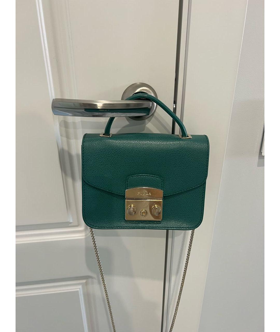 FURLA Зеленая кожаная сумка тоут, фото 9