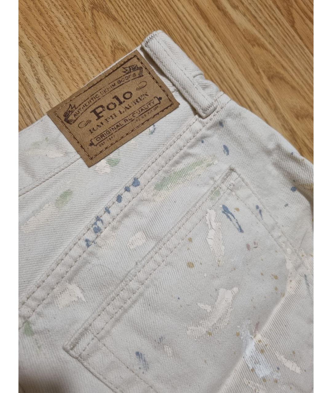 POLO RALPH LAUREN Бежевые хлопко-лиоцелловые прямые джинсы, фото 4