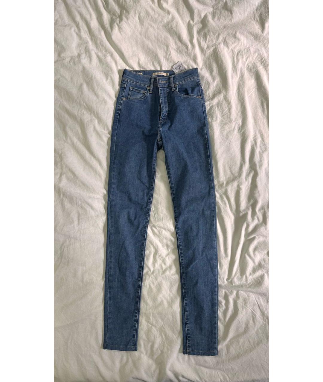 LEVI'S Синие хлопко-полиэстеровые джинсы слим, фото 7