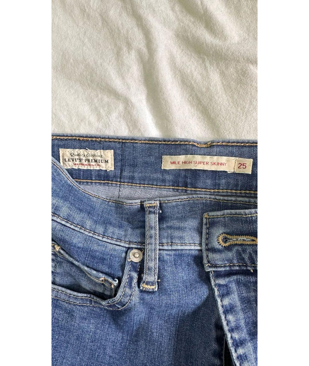 LEVI'S Синие хлопко-полиэстеровые джинсы слим, фото 3