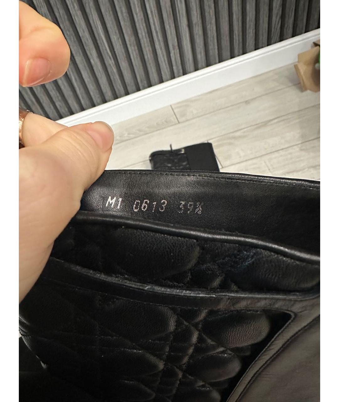 CHRISTIAN DIOR Черные кожаные сапоги, фото 7