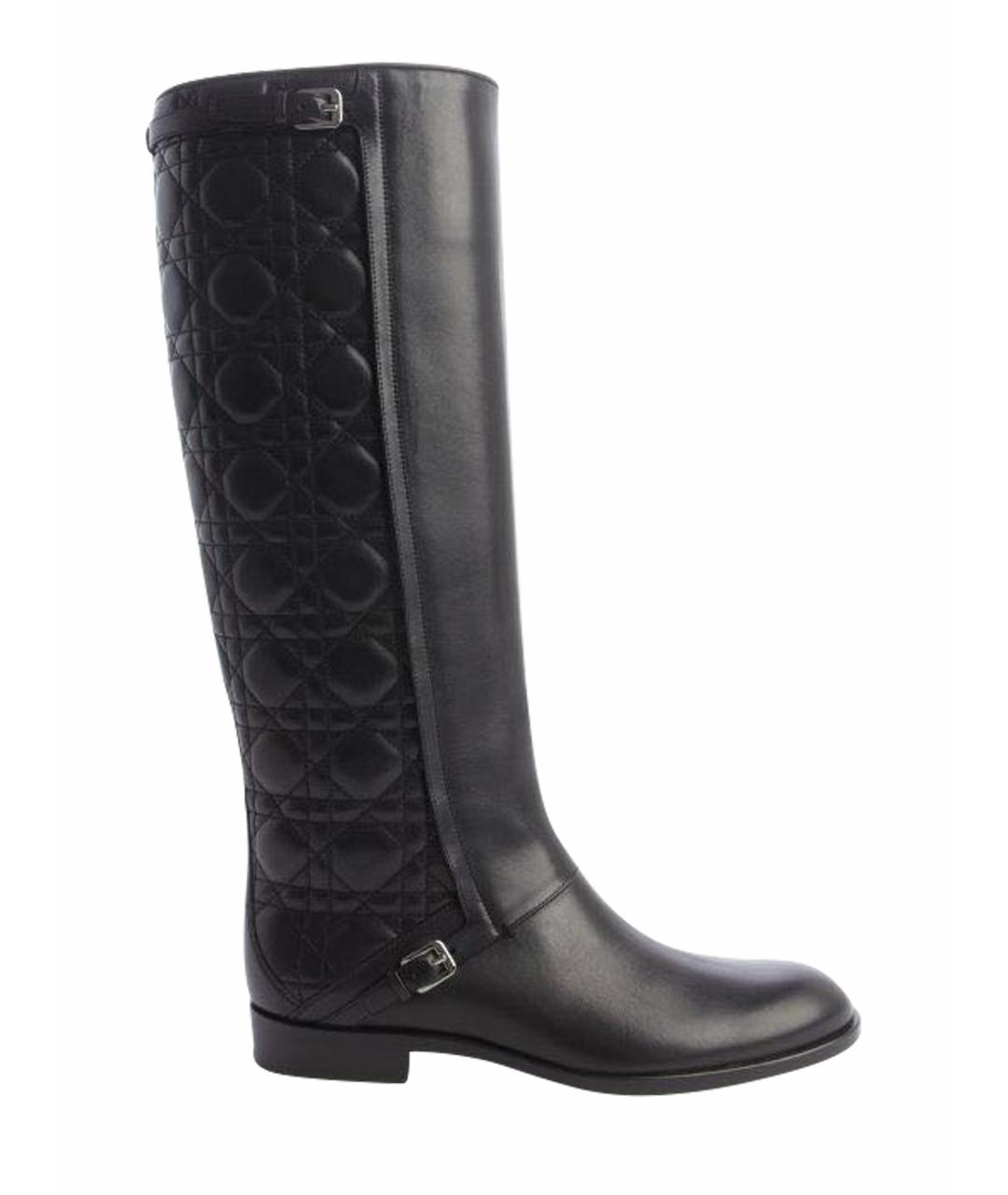 CHRISTIAN DIOR Черные кожаные сапоги, фото 1