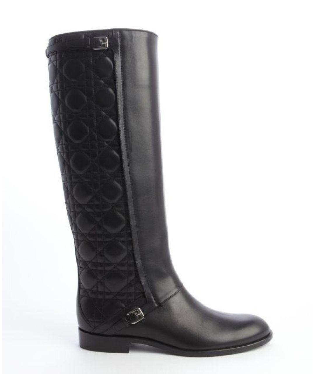 CHRISTIAN DIOR Черные кожаные сапоги, фото 9