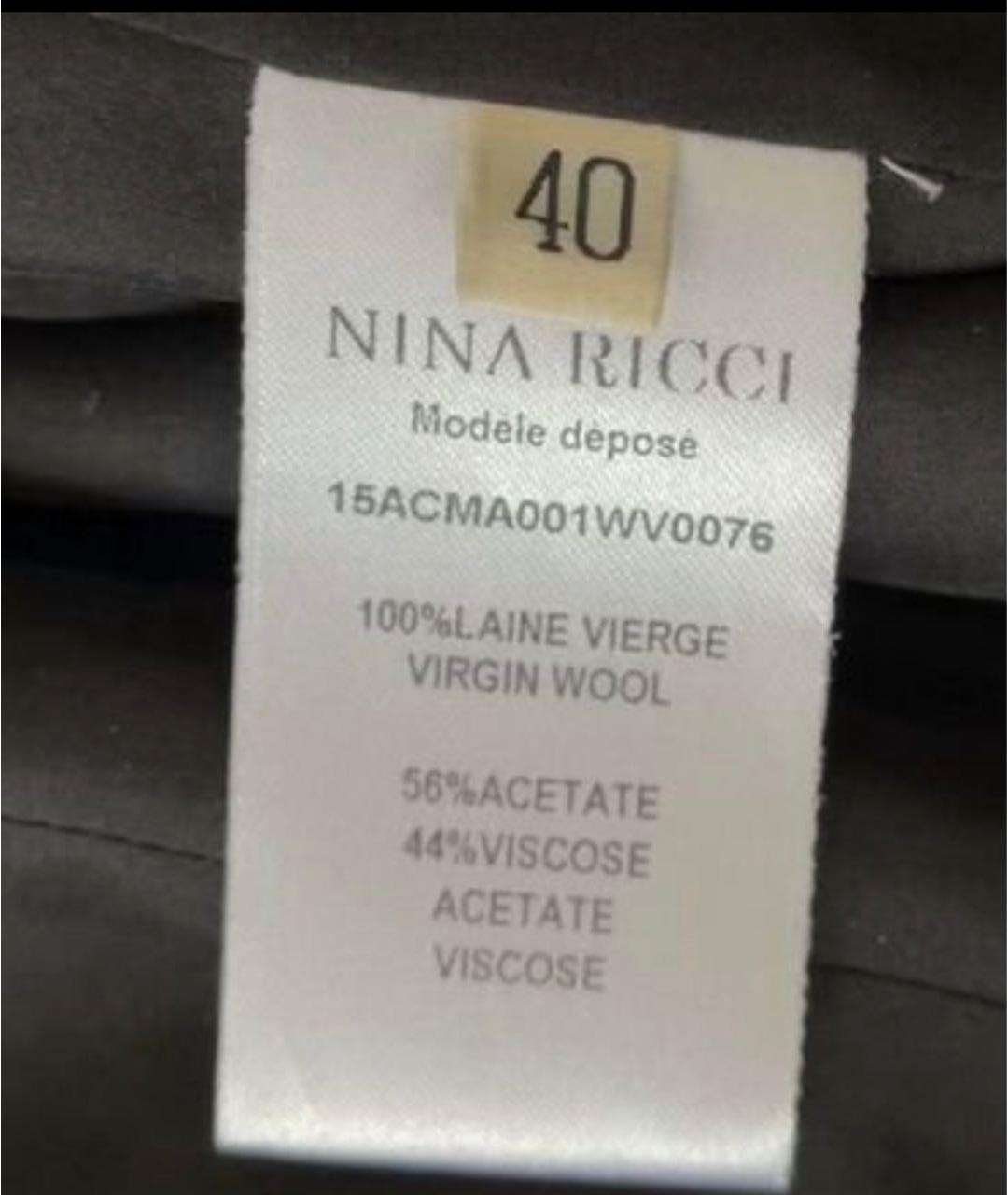 NINA RICCI Синее шерстяное пальто, фото 4