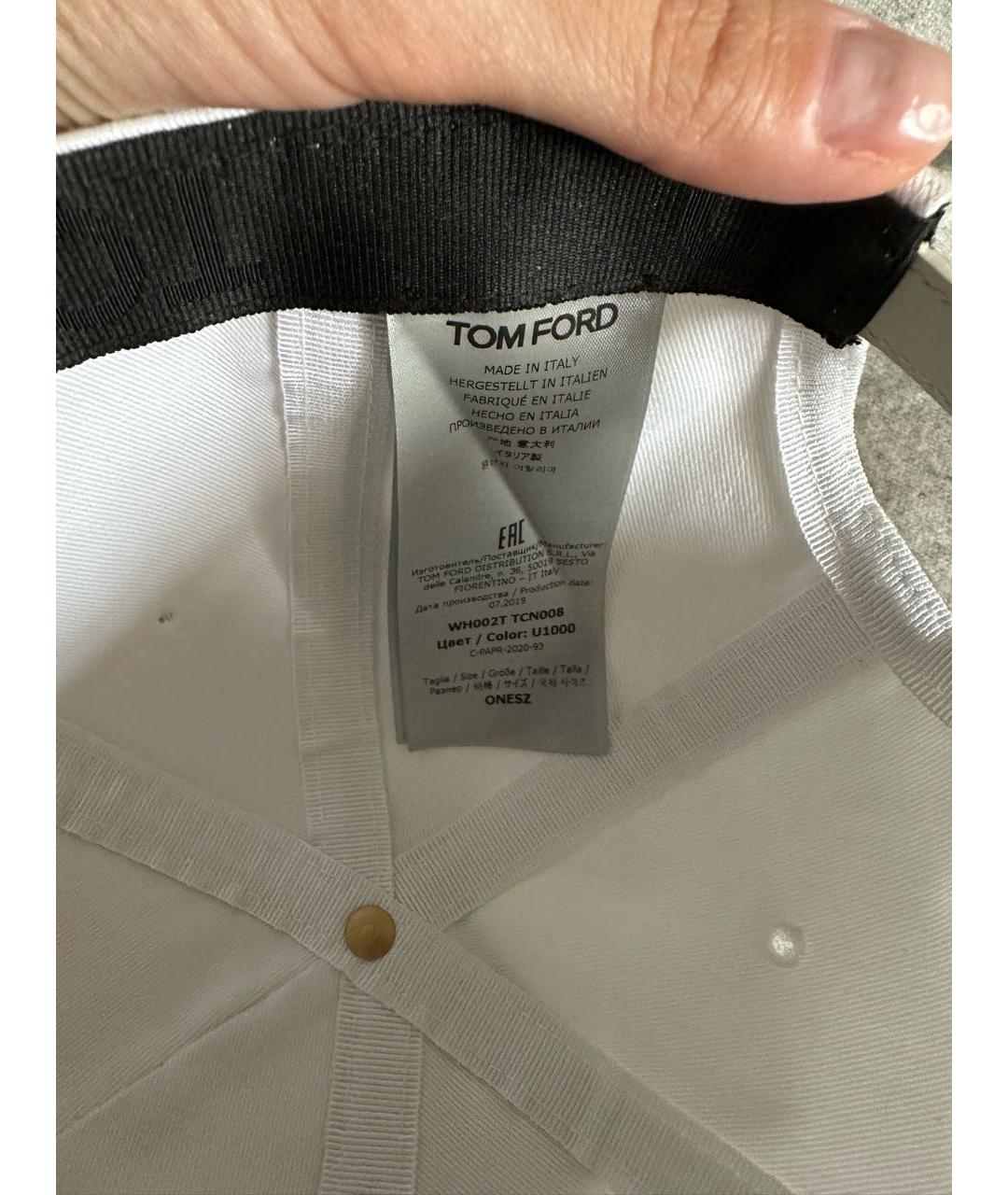 TOM FORD Белая хлопковая кепка, фото 5