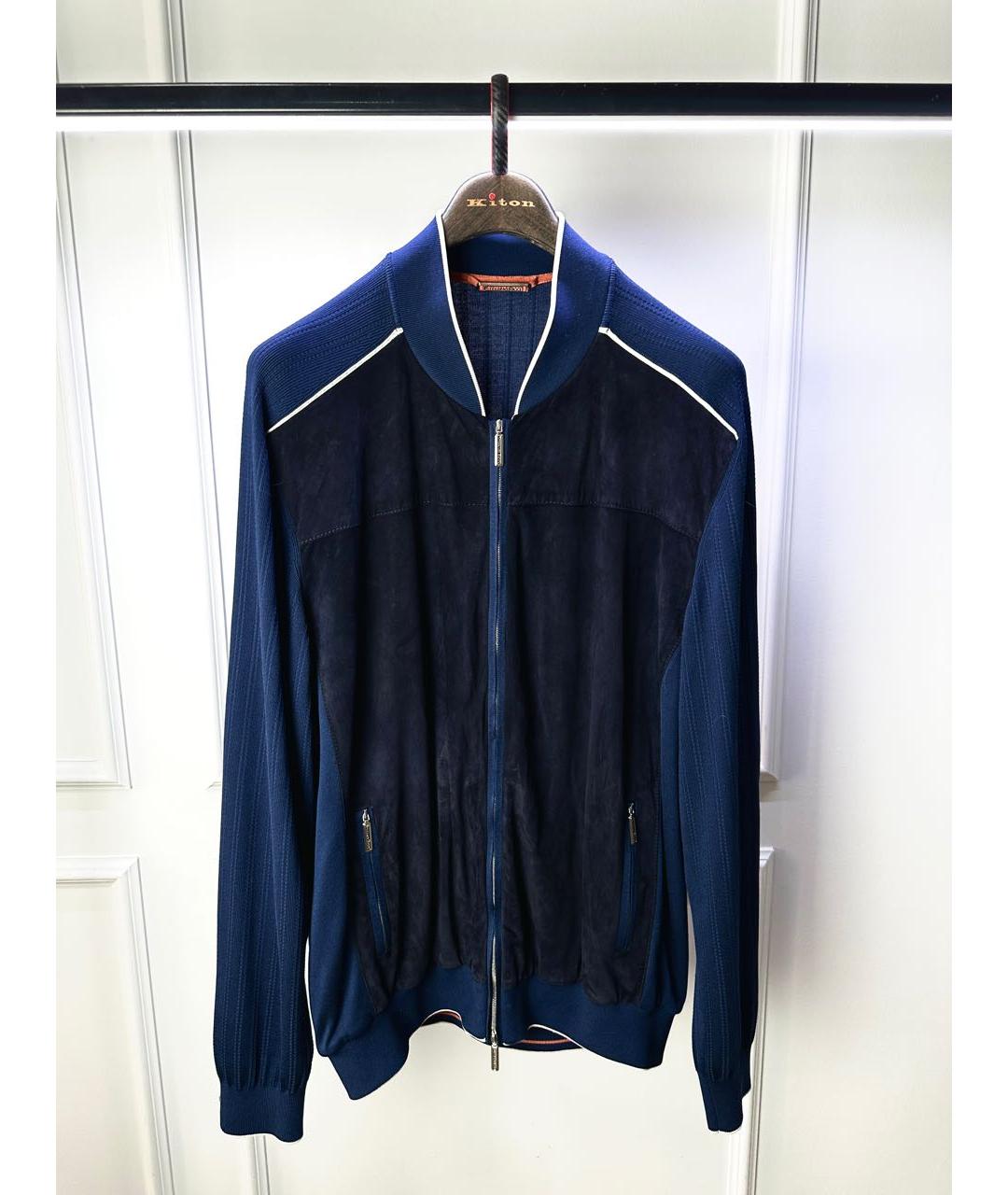 STEFANO RICCI Темно-синяя замшевая куртка, фото 6