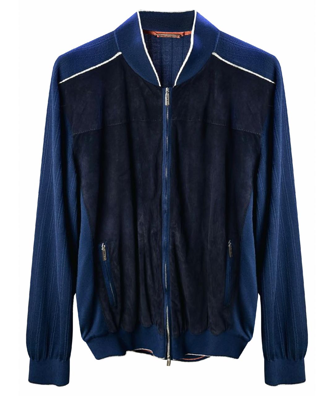 STEFANO RICCI Темно-синяя замшевая куртка, фото 1