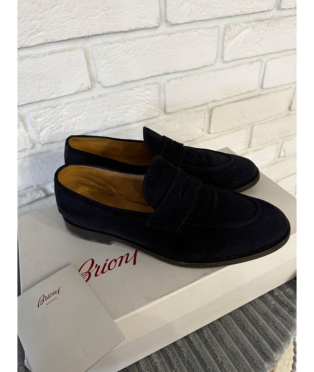 BRIONI Темно-синие замшевые туфли, фото 5