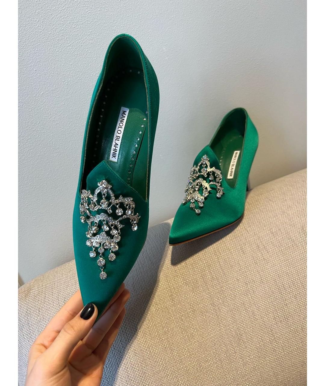 MANOLO BLAHNIK Зеленые туфли, фото 8