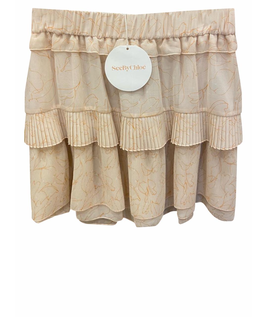 SEE BY CHLOE Розовая полиэстеровая юбка мини, фото 1