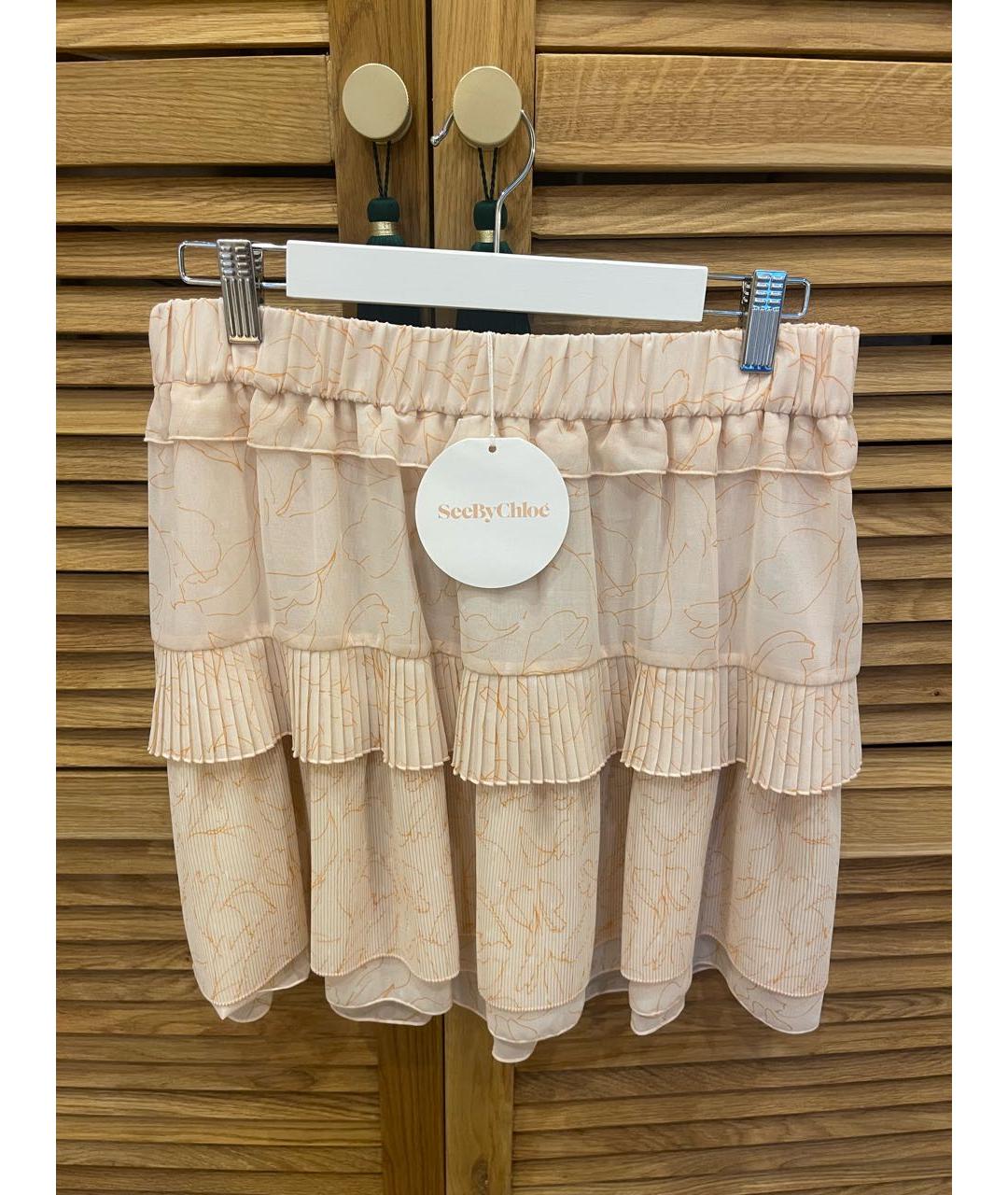 SEE BY CHLOE Розовая полиэстеровая юбка мини, фото 6