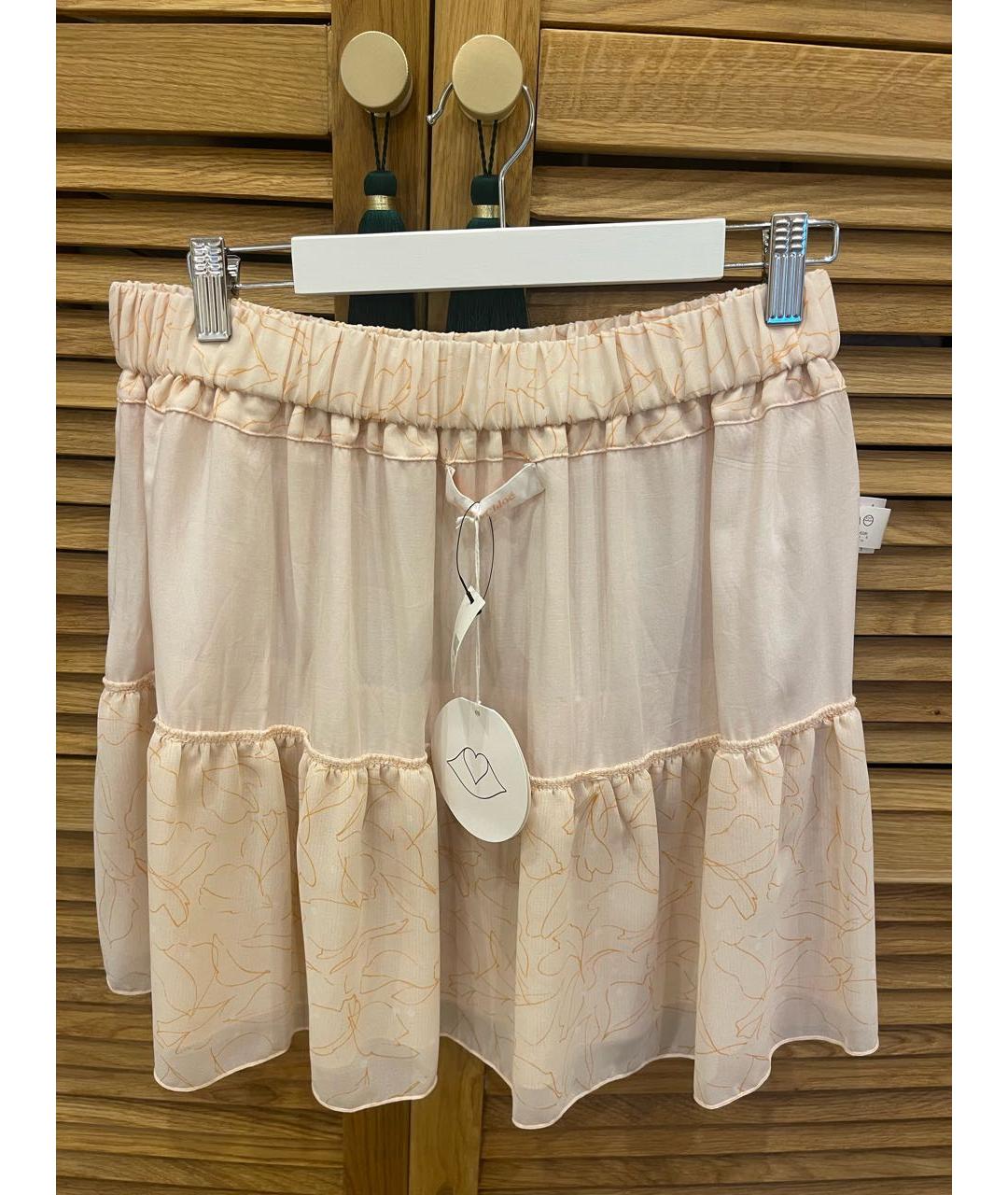 SEE BY CHLOE Розовая полиэстеровая юбка мини, фото 3