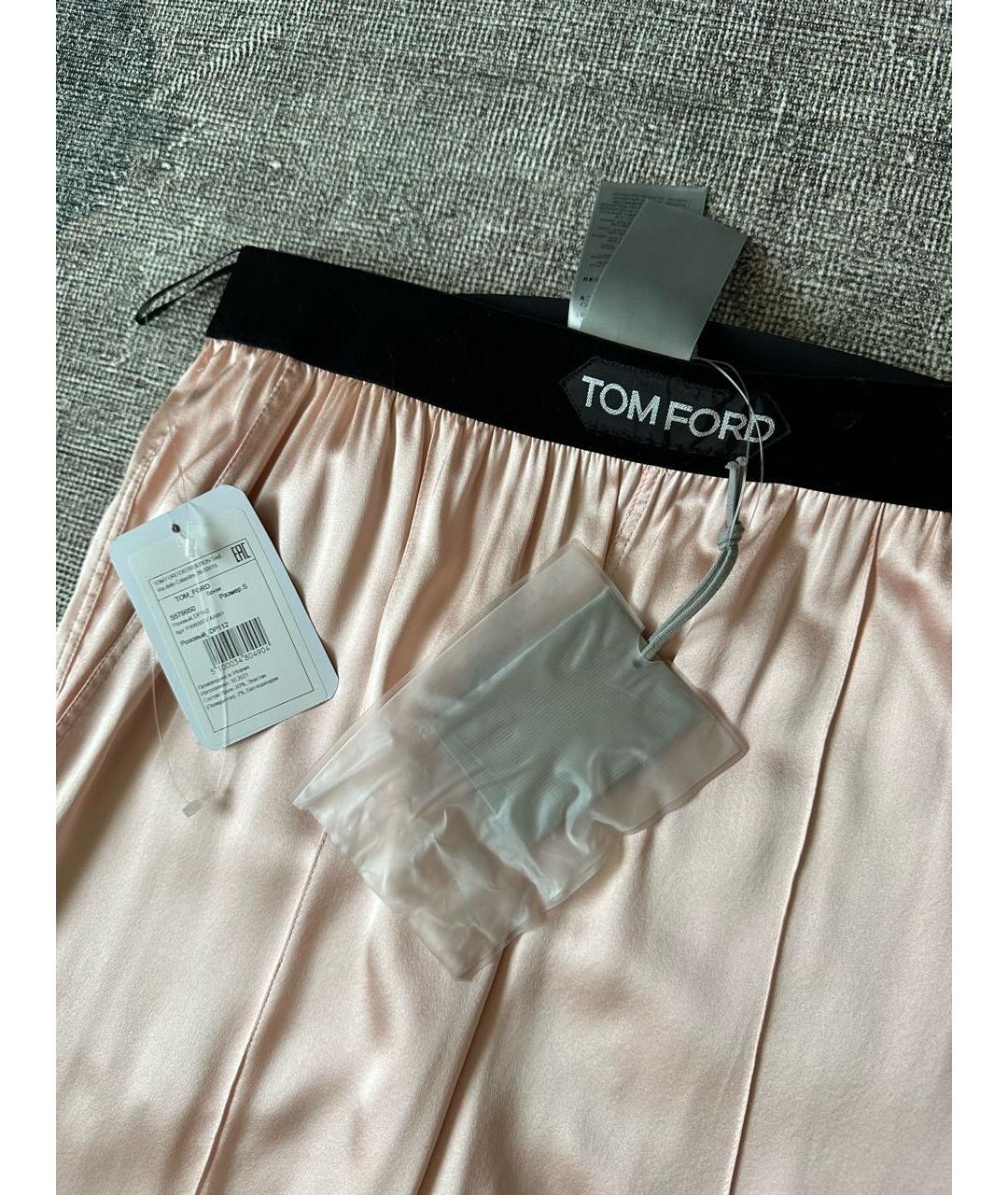TOM FORD Розовые шелковые прямые брюки, фото 5