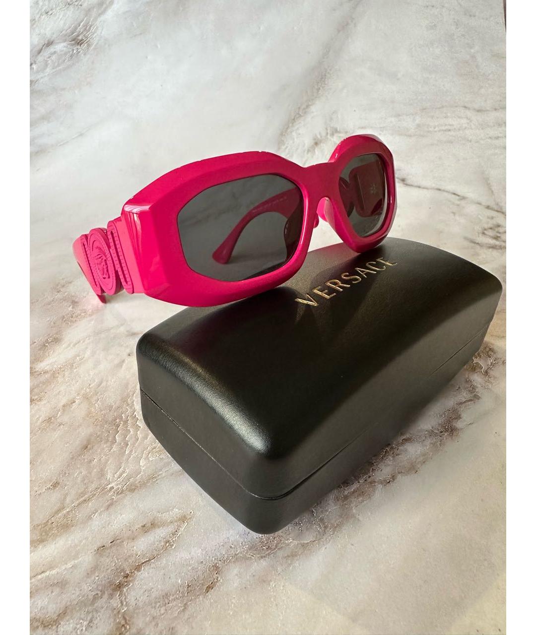 VERSACE Розовые пластиковые солнцезащитные очки, фото 7