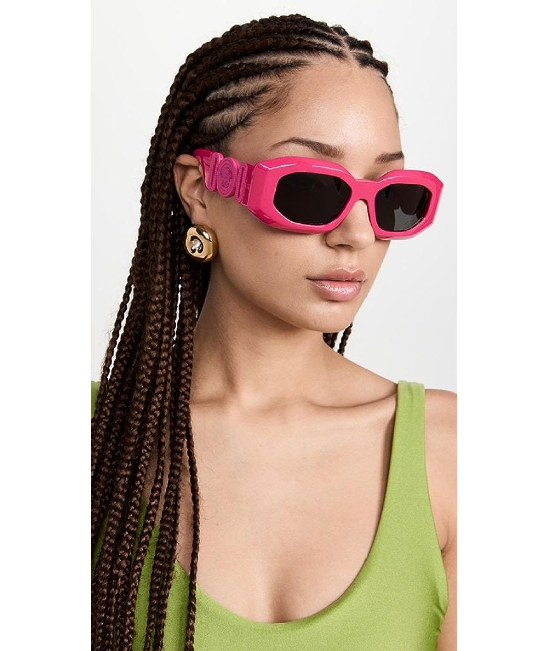 VERSACE Розовые пластиковые солнцезащитные очки, фото 2