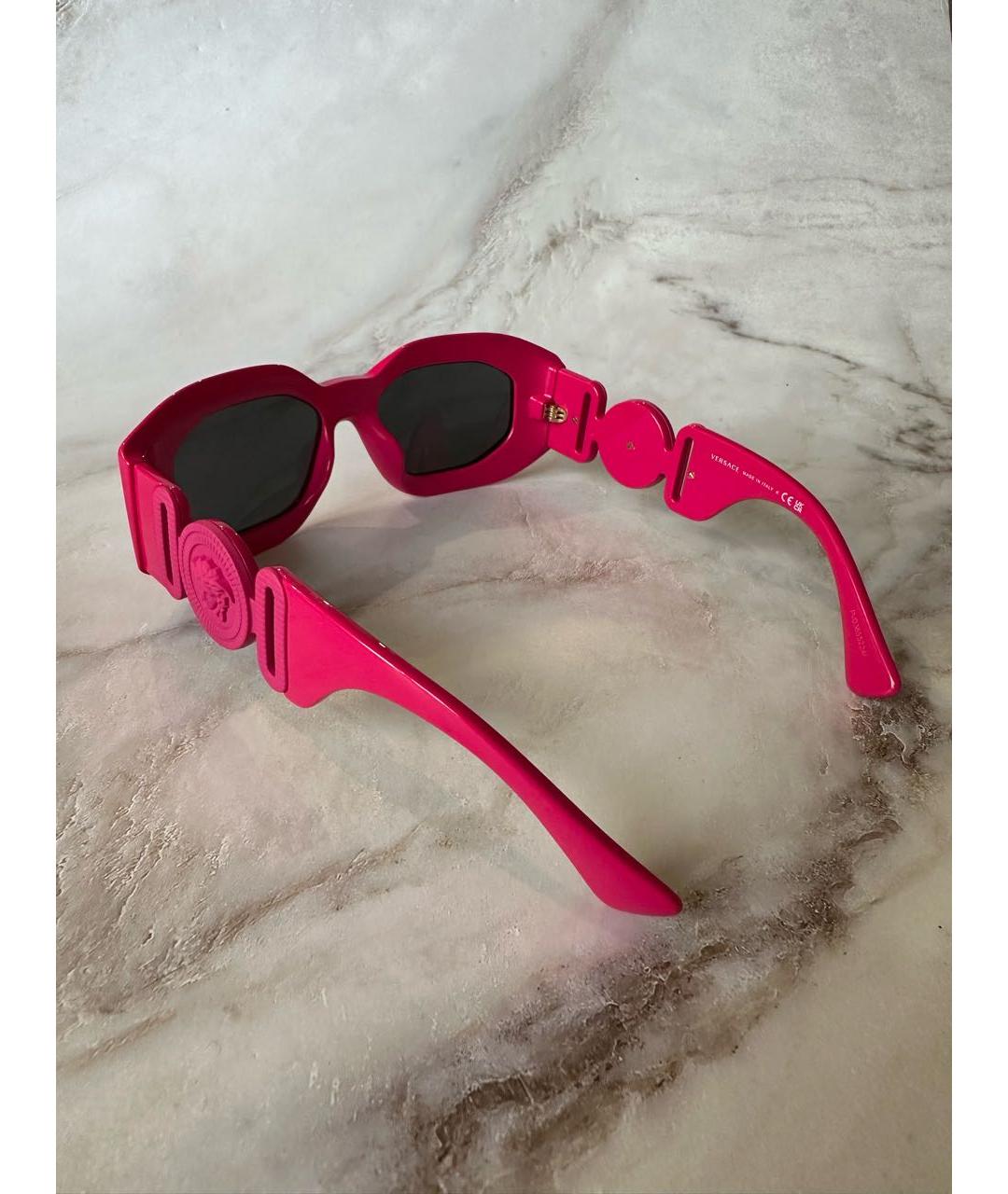 VERSACE Розовые пластиковые солнцезащитные очки, фото 6