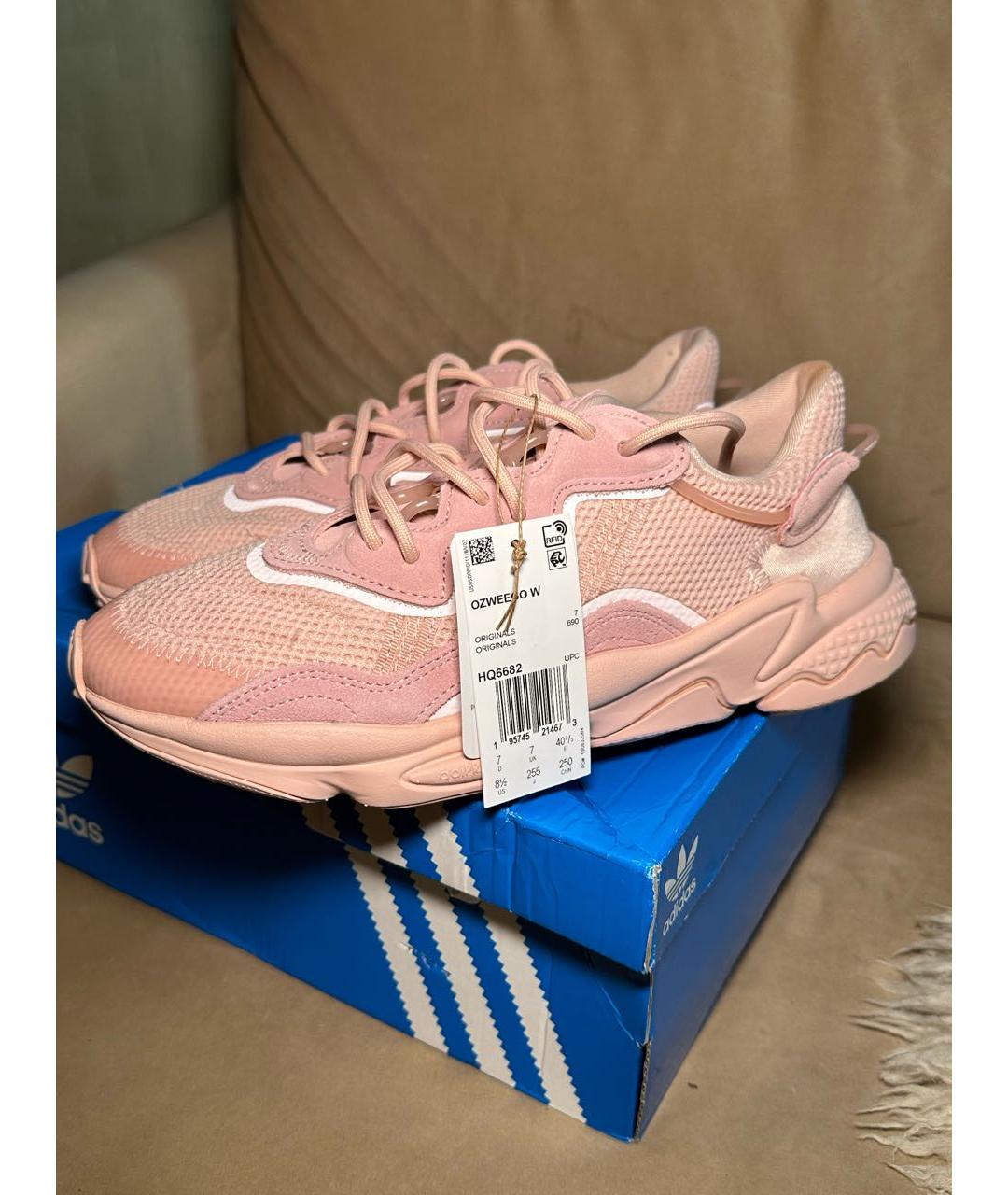 ADIDAS Розовые замшевые кроссовки, фото 3