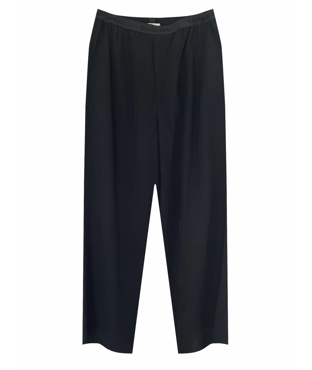 BALENCIAGA Черные вискозные прямые брюки, фото 1