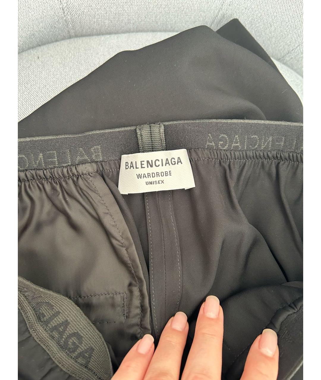 BALENCIAGA Черные вискозные прямые брюки, фото 3