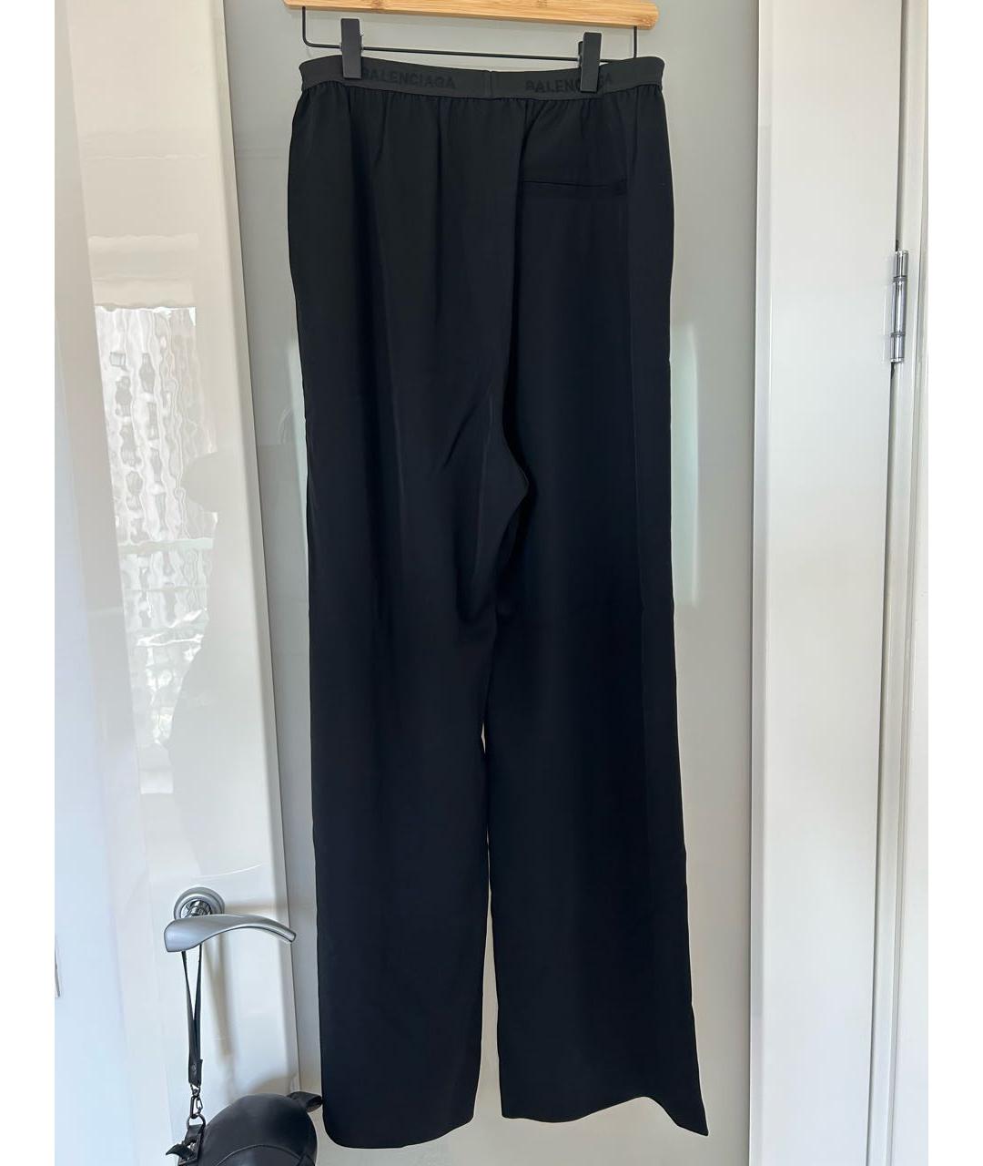 BALENCIAGA Черные вискозные прямые брюки, фото 2