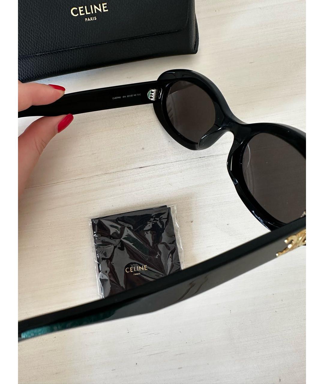 CELINE Черные пластиковые солнцезащитные очки, фото 3