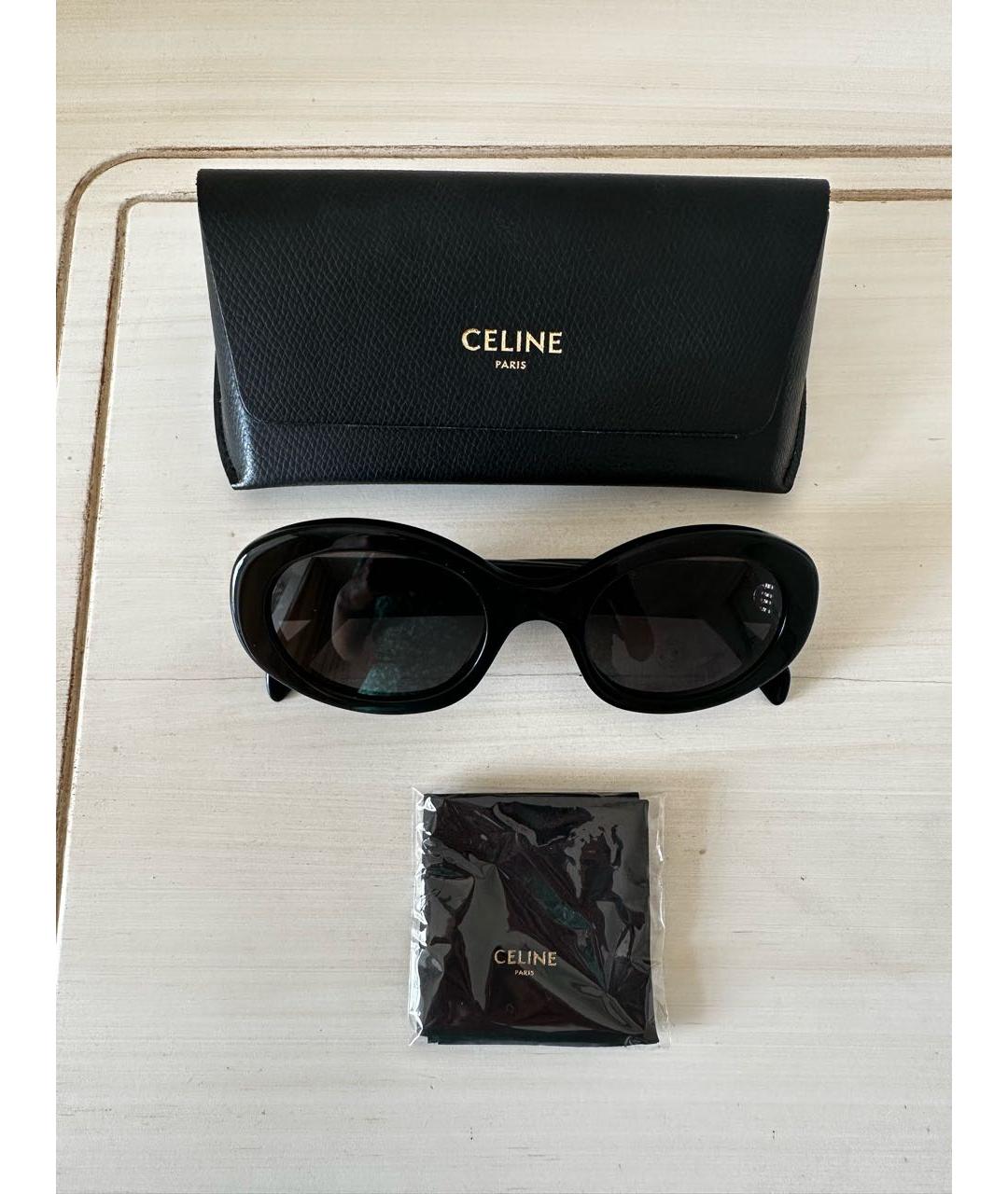 CELINE Черные пластиковые солнцезащитные очки, фото 8