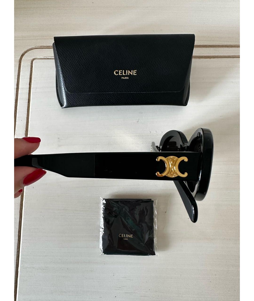 CELINE Черные пластиковые солнцезащитные очки, фото 2