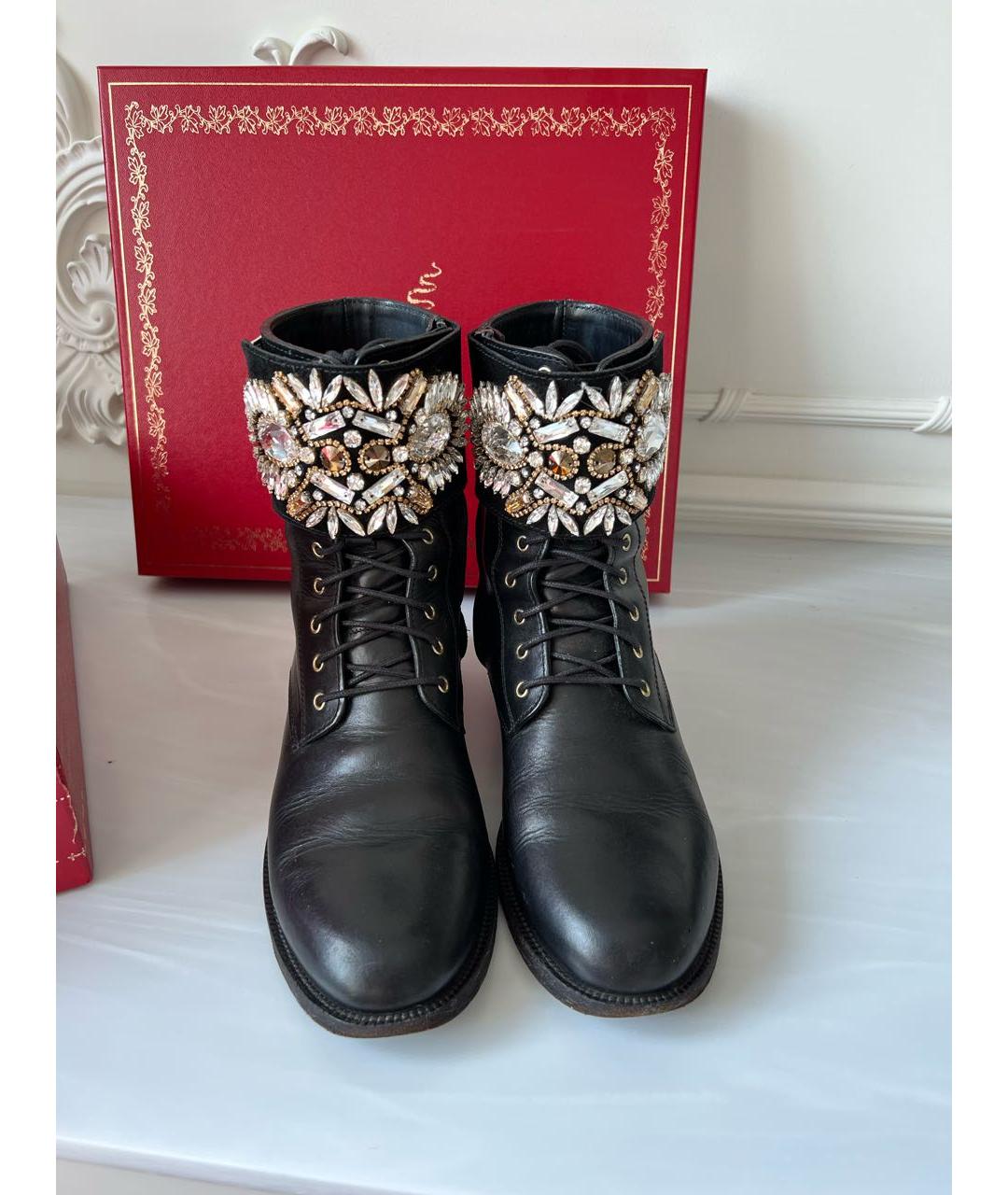 RENE CAOVILLA Черные кожаные ботинки, фото 4