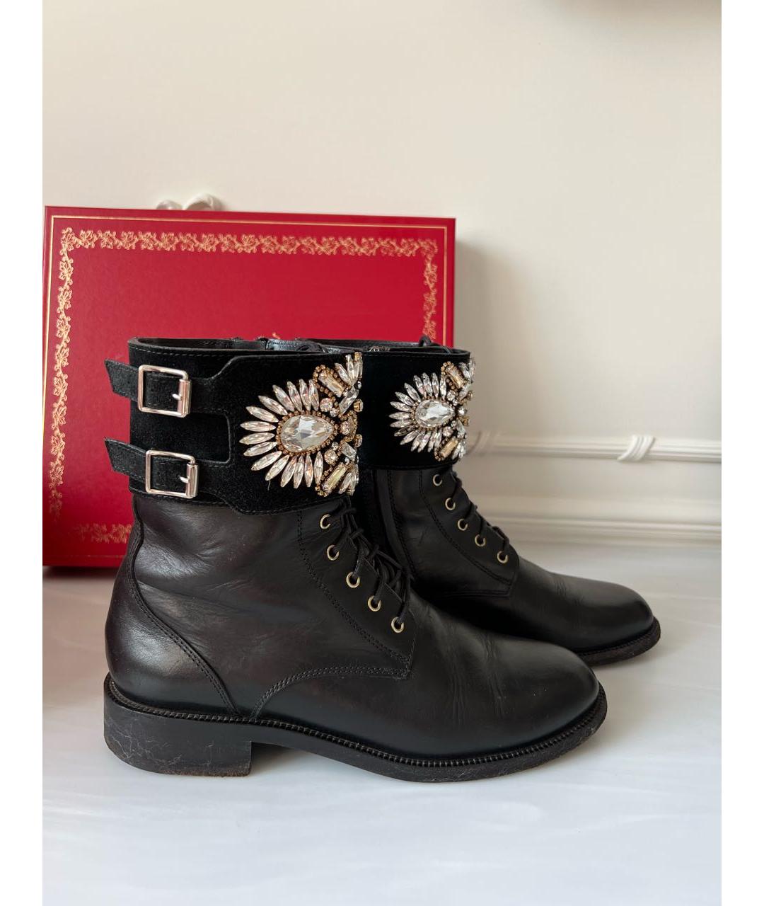 RENE CAOVILLA Черные кожаные ботинки, фото 7