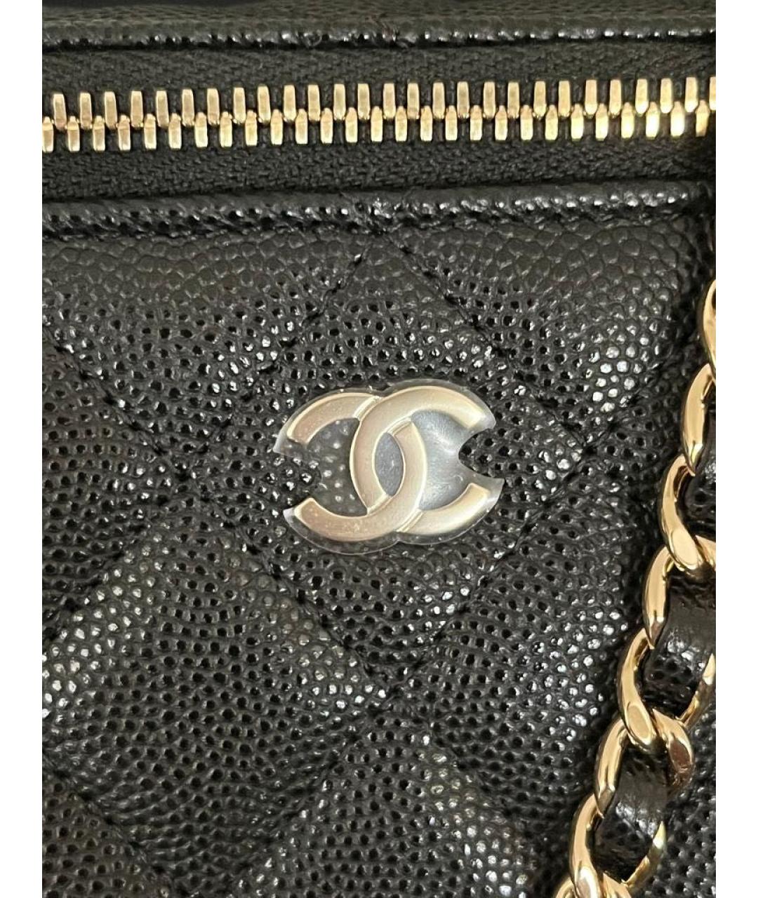 CHANEL Черная кожаная сумка через плечо, фото 6