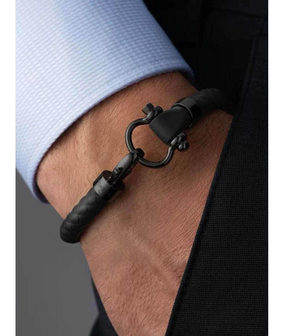 OMEGA Черный металлический браслет, фото 2