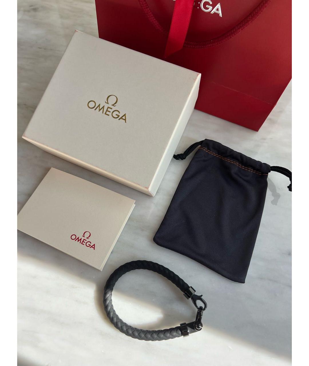 OMEGA Черный металлический браслет, фото 4